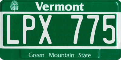 VT license plate LPX775