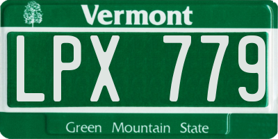 VT license plate LPX779