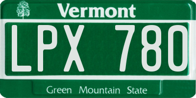 VT license plate LPX780