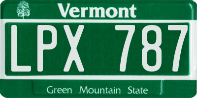 VT license plate LPX787