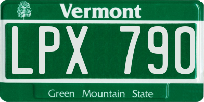 VT license plate LPX790