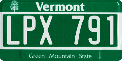 VT license plate LPX791