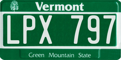 VT license plate LPX797