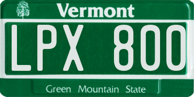 VT license plate LPX800