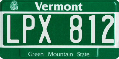 VT license plate LPX812