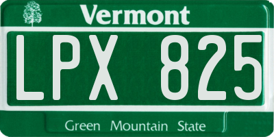 VT license plate LPX825