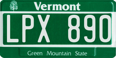 VT license plate LPX890