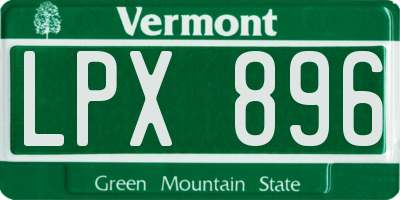 VT license plate LPX896