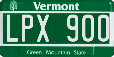 VT license plate LPX900