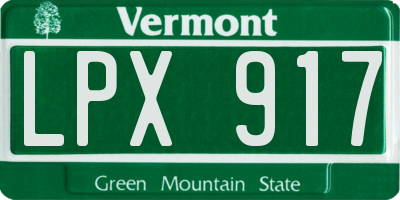 VT license plate LPX917
