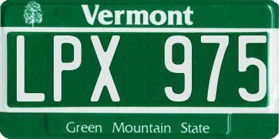 VT license plate LPX975