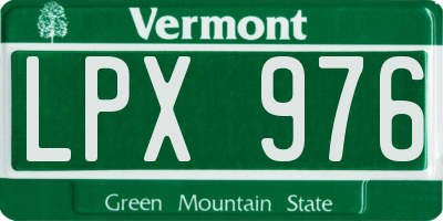 VT license plate LPX976