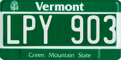 VT license plate LPY903