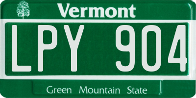 VT license plate LPY904