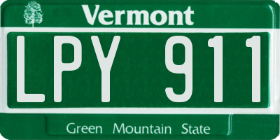 VT license plate LPY911