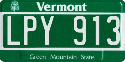 VT license plate LPY913