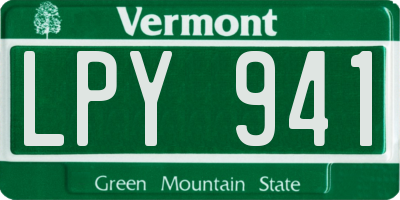VT license plate LPY941