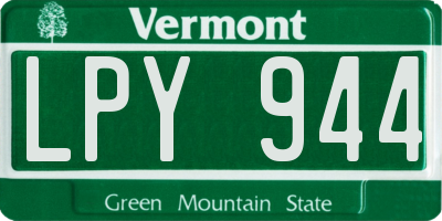 VT license plate LPY944
