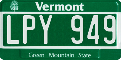 VT license plate LPY949