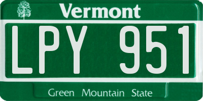 VT license plate LPY951
