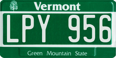 VT license plate LPY956