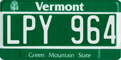 VT license plate LPY964