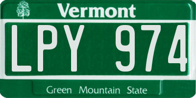 VT license plate LPY974