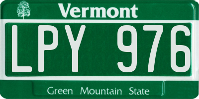 VT license plate LPY976
