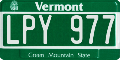 VT license plate LPY977