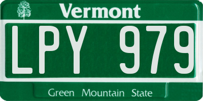 VT license plate LPY979