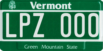 VT license plate LPZ000