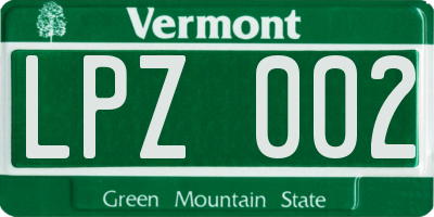VT license plate LPZ002