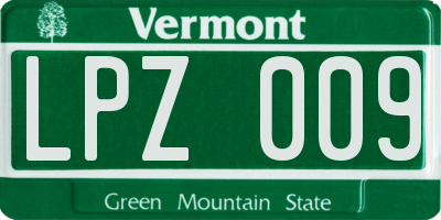 VT license plate LPZ009