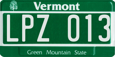 VT license plate LPZ013