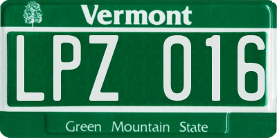 VT license plate LPZ016