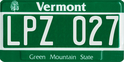VT license plate LPZ027