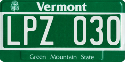 VT license plate LPZ030