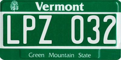 VT license plate LPZ032