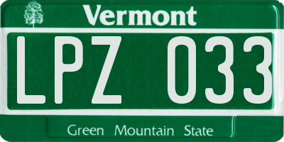 VT license plate LPZ033