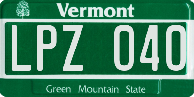 VT license plate LPZ040