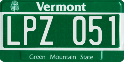 VT license plate LPZ051