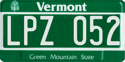 VT license plate LPZ052