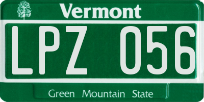 VT license plate LPZ056