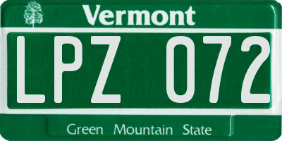 VT license plate LPZ072
