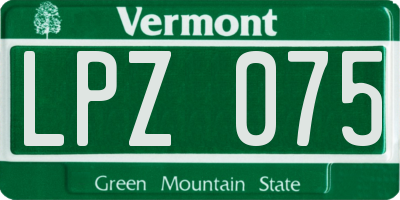 VT license plate LPZ075