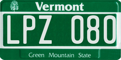 VT license plate LPZ080