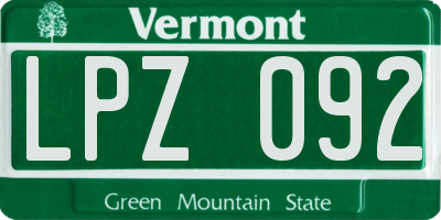 VT license plate LPZ092