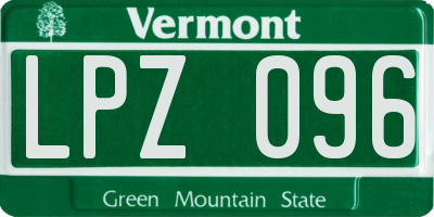 VT license plate LPZ096