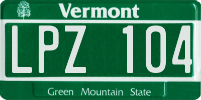 VT license plate LPZ104