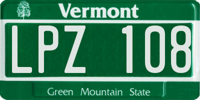VT license plate LPZ108